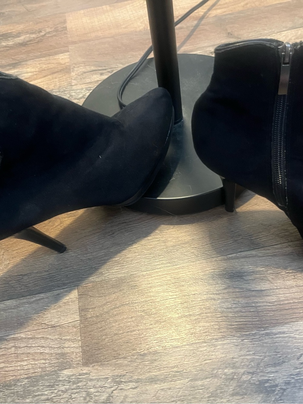 Limelight Black Suede Pointed Toe Ankle Booties